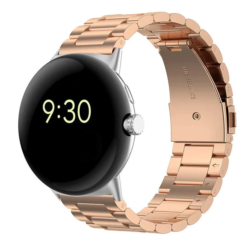 焼入れスチール製スマートウォッチ用ウォッチバンド Google Pixel Watch 1 & 2 ローズゴールド