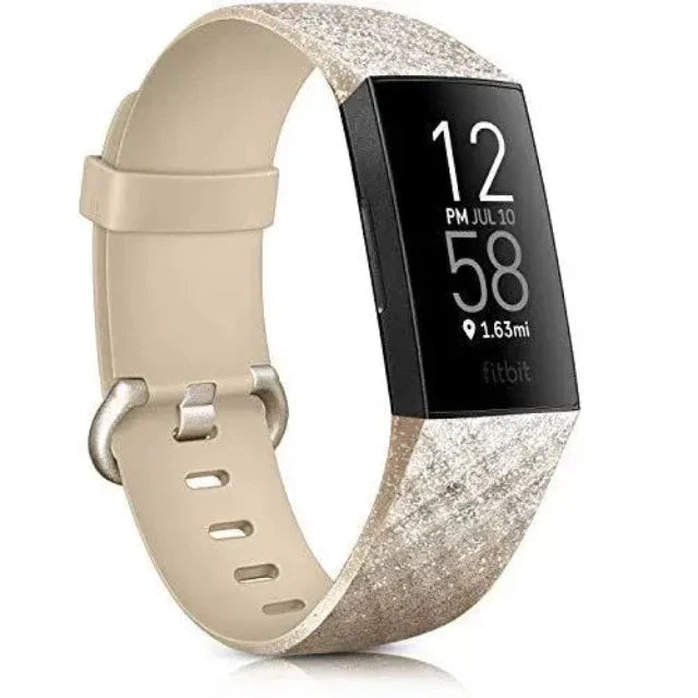 Fitbit Charge 3 & Charge 4 用ウォッチバンド ラメ入りゴールド