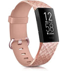 Fitbit Charge 3 & Charge 4 用ウォッチバンド ローズゴールドラメ