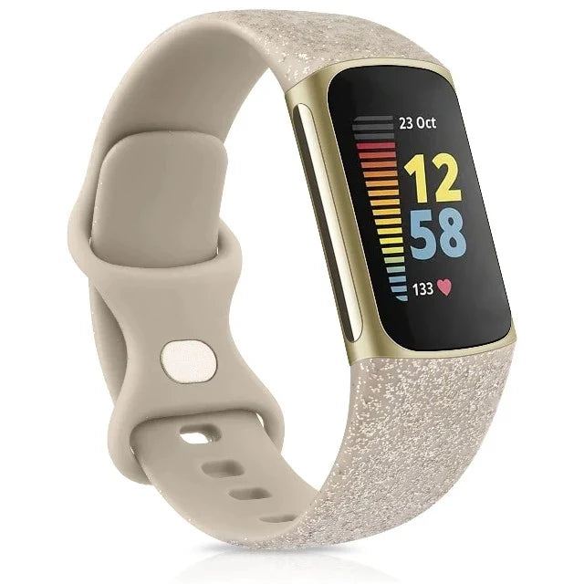 Fitbit Charge 5用ウォッチバンド ブライトゴールド