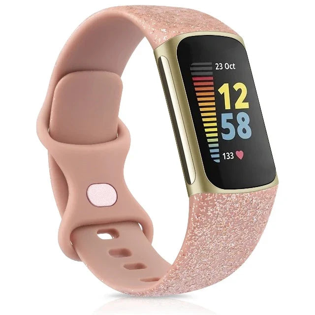 Fitbit Charge 5用ウォッチバンド ブライトローズゴールド
