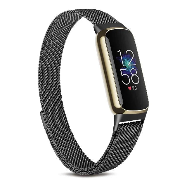 Fitbit Luxe用ブラックウォッチブレスレット