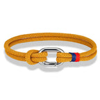 Bracelet nautique en corde tressée avec nœud pour homme ou femme jaune
