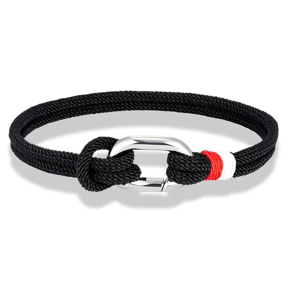 Bracelet nautique en corde tressée avec nœud pour homme ou femme