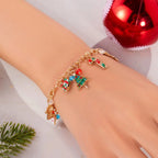 ブレスレット クリスマスツリー 雪だるま ゴールド 1