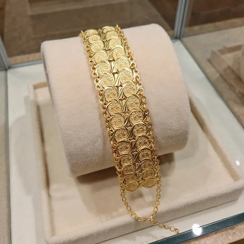 アラブ系・ムスリム女性向けイスラム風ゴールド ダブルブレスレット
