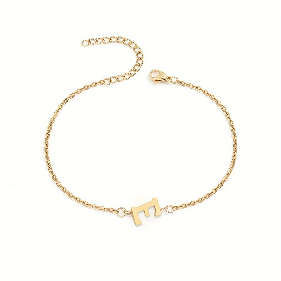 Bracelet Personnalisé pour Femme avec Initiale Or e