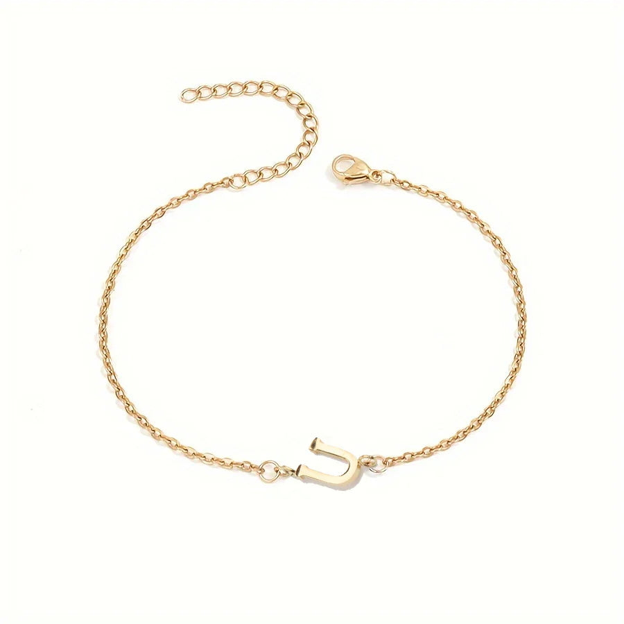 Bracelet Personnalisé pour Femme avec Initiale Or u
