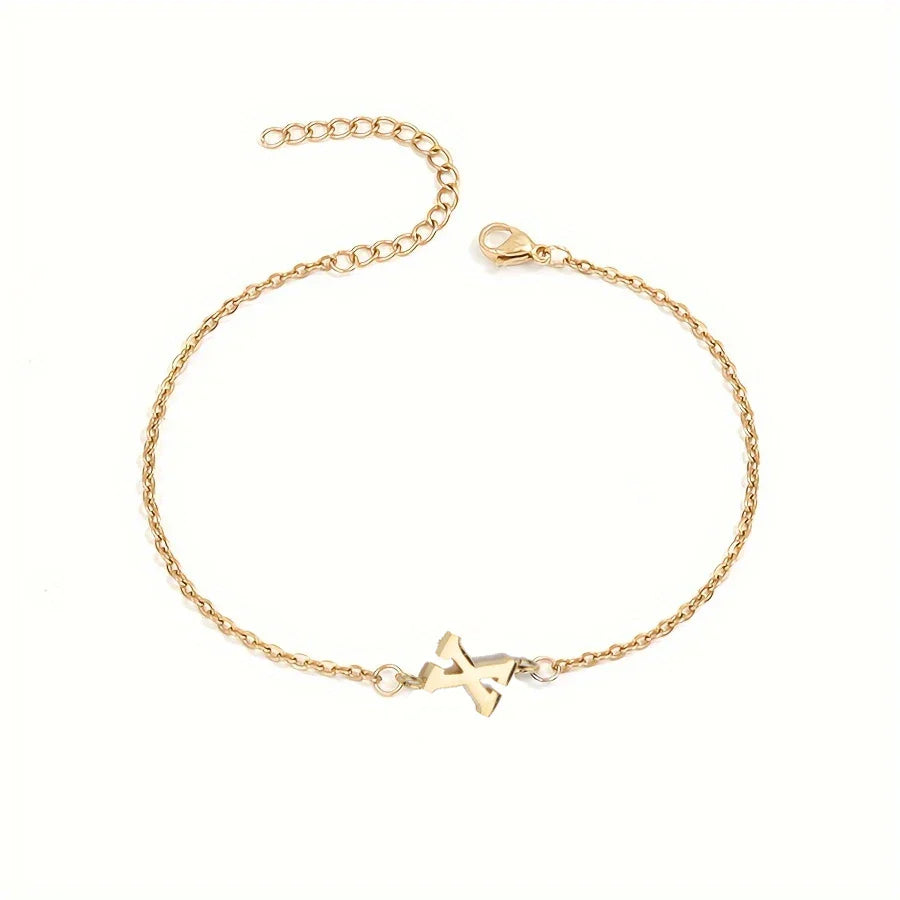 Bracelet Personnalisé pour Femme avec Initiale Or x