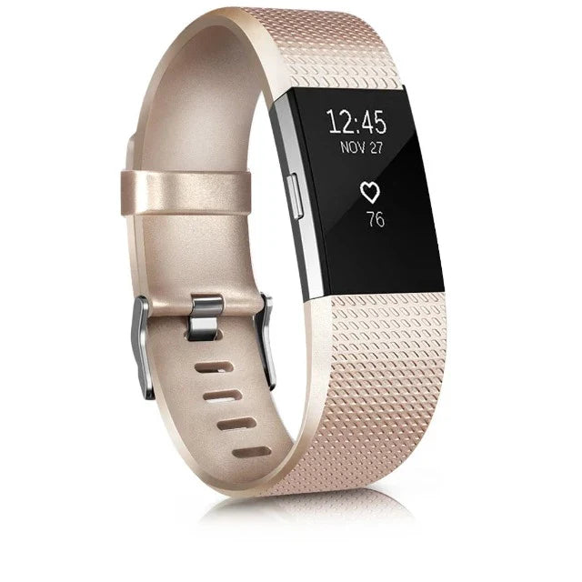 Fitbit Charge 2用ホワイトゴールドブレスレット