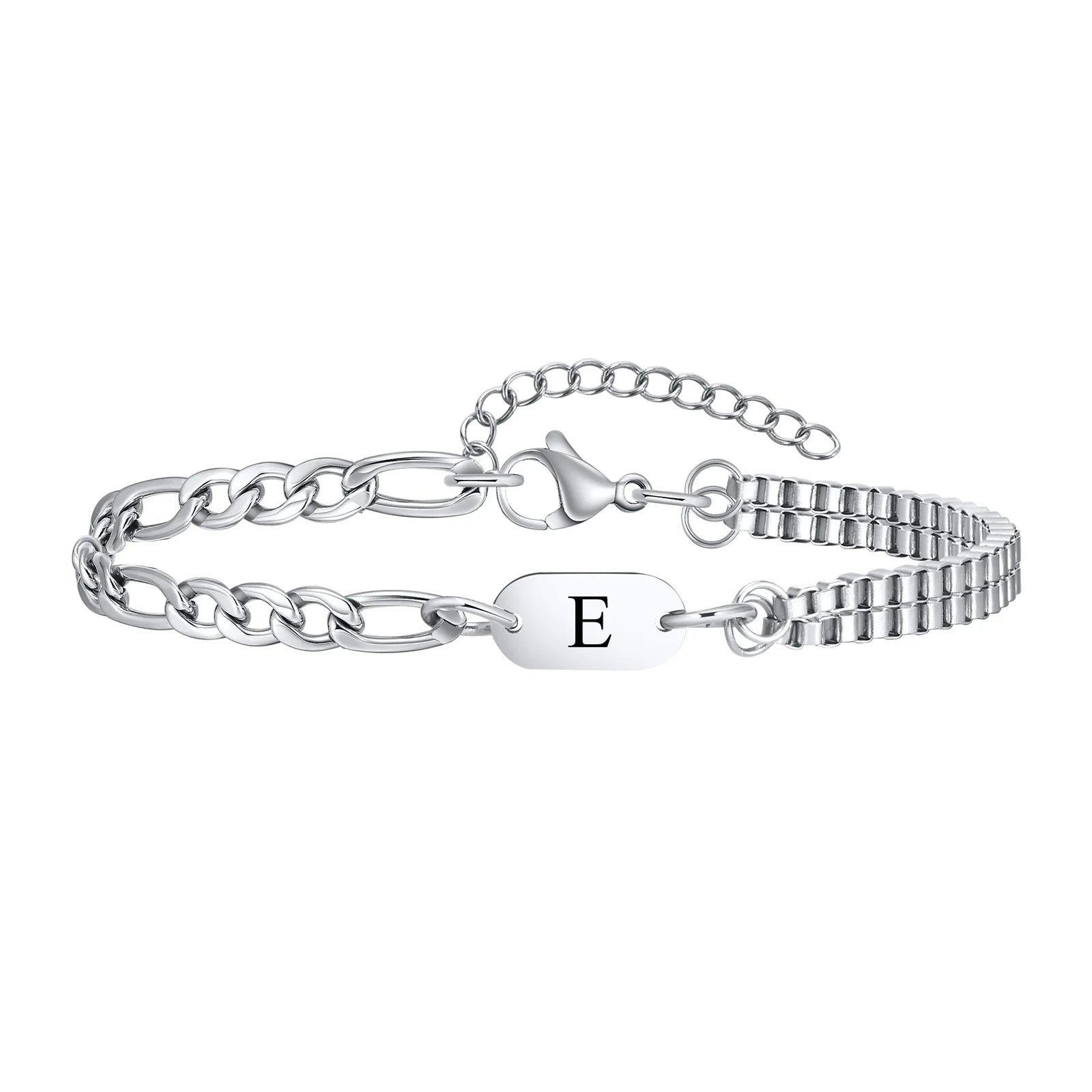 イニシャルEのメンズブレスレット