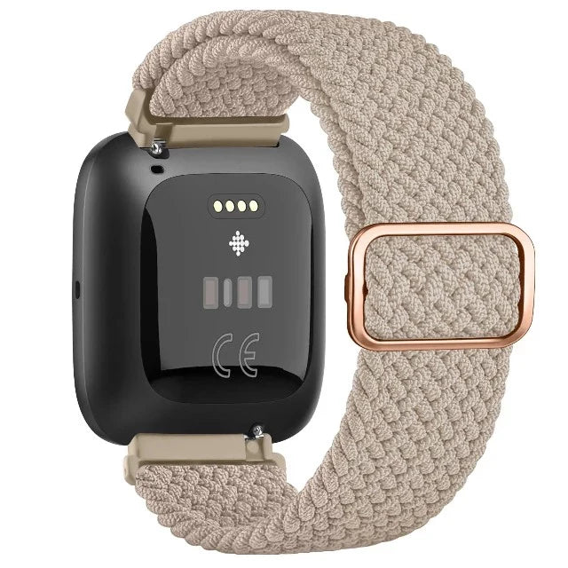 Fitbit Versa 1 / Versa 2 / Versa Lite 用 超伸縮性ウォッチバンド カフェオレ