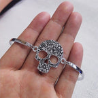 Bracelet Tête de Mort Pour Femme argent
