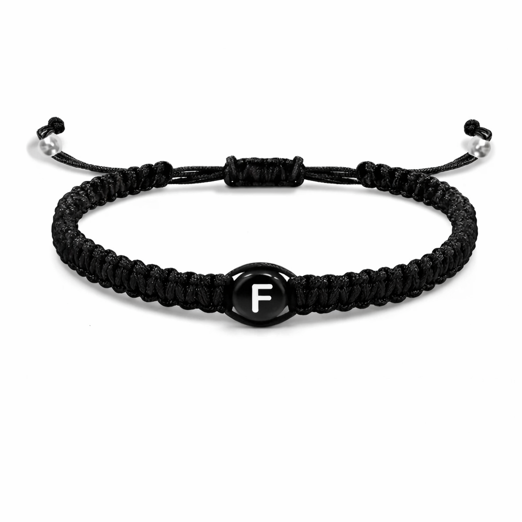 編み込みイニシャルブレスレット f