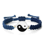 Bracelet Tressé Yin Yang bleu et argent