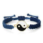 Bracelet Tressé Yin Yang bleu et or