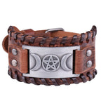 Bracelet Triple Lune en Cuir Sorcellerie Wiccan 10