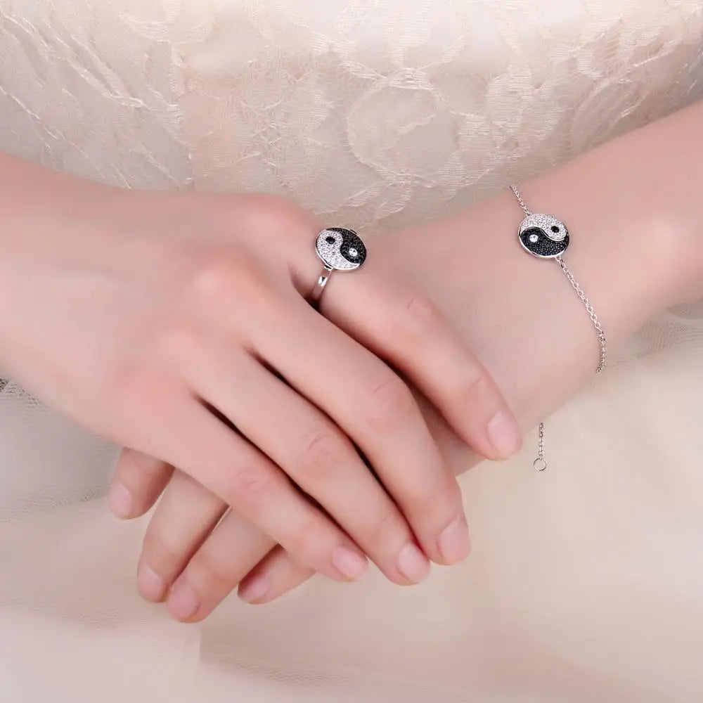 Bracelet Yin Yang avec Strass