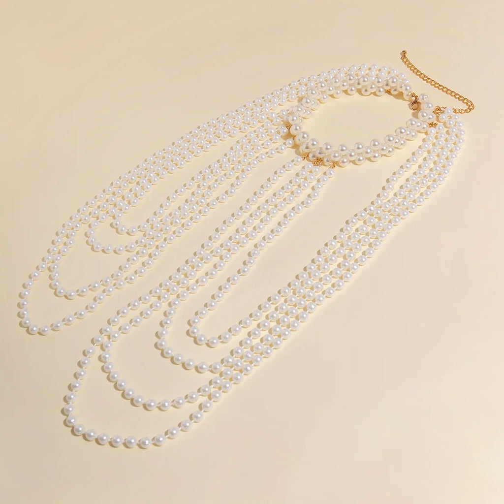Chaîne d'épaule pour femme avec perles - Bijou pour clavicule & épaule