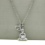 Collier avec Pendentif Bouddha et Fleur de Lotus