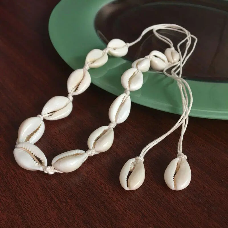 Collier avec Pendentif Coquillage Cauri blanc
