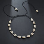 Collier avec Pendentif Coquillage Cauri noir