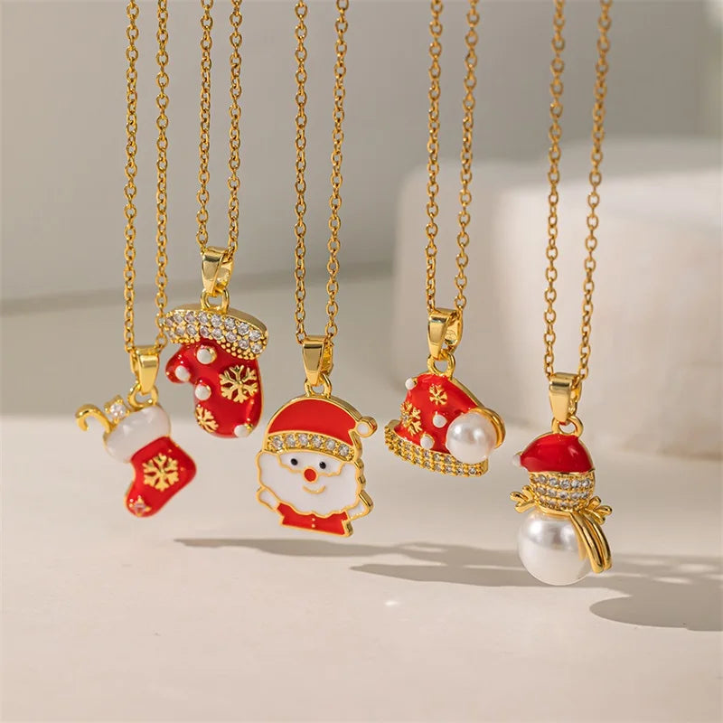 ネックレス 雪だるまのクリスマス ペンダント