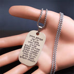 Collier avec pendentif de prières juives Mezuzah en lettres hébraïques argent