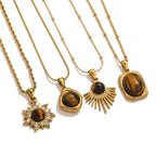 Collier avec Pendentif de Protection Oeil de Tigre pour Femme B