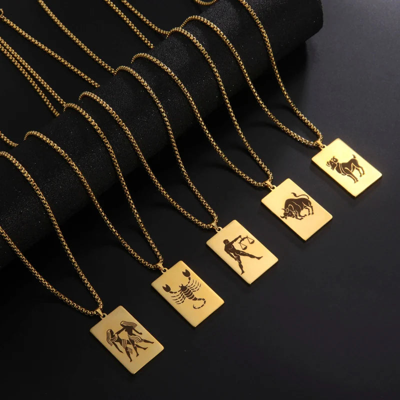 Collier avec Pendentif Elégant Signe du Zodiaque Astrologique