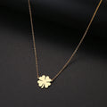 Collier avec Pendentif en Feuille de Trèfle Porte Bonheur or