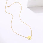 Collier avec Pendentif en Feuille de Trèfle Porte Bonheur or