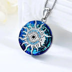 Collier avec Pendentif en Zircon de Protection Contre le Mauvais Oeil