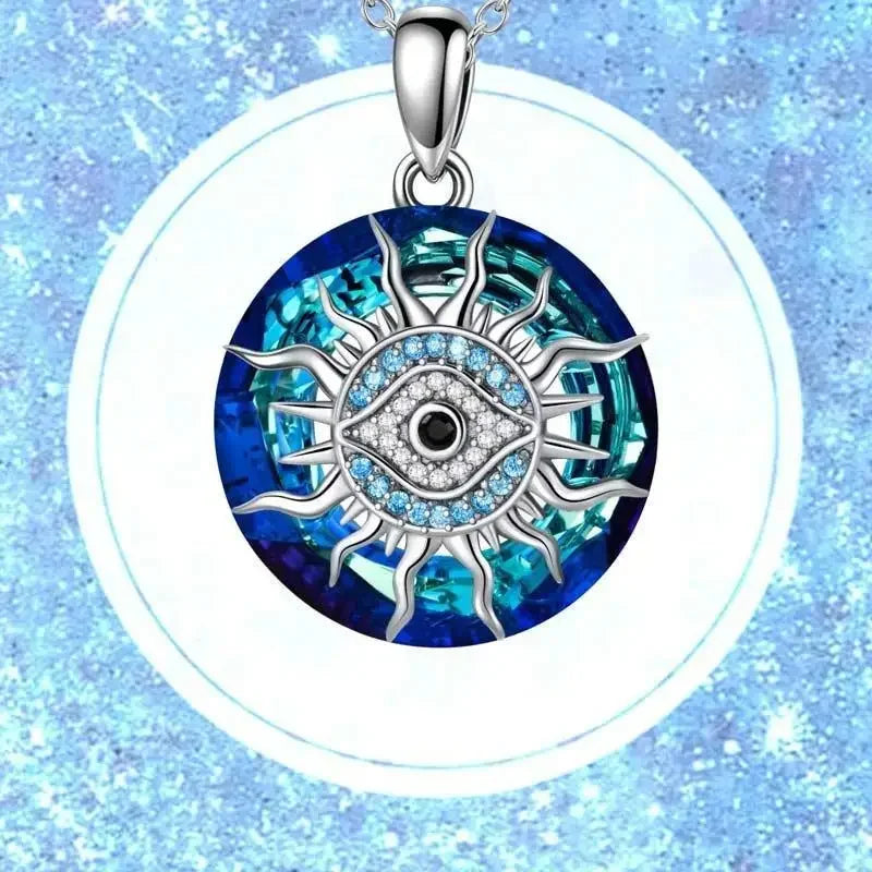 Collier avec Pendentif en Zircon de Protection Contre le Mauvais Oeil