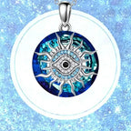 Collier avec Pendentif en Zircon de Protection Contre le Mauvais Oeil