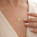 Collier avec Pendentif Feuille de Palmier or