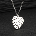 Collier avec Pendentif Feuille de Palmier argent