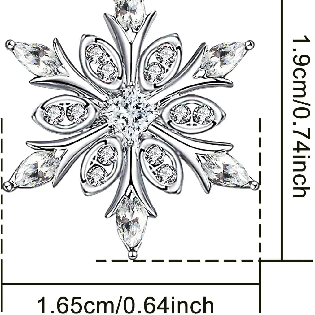 キュービックジルコニアの雪の結晶ペンダントネックレス