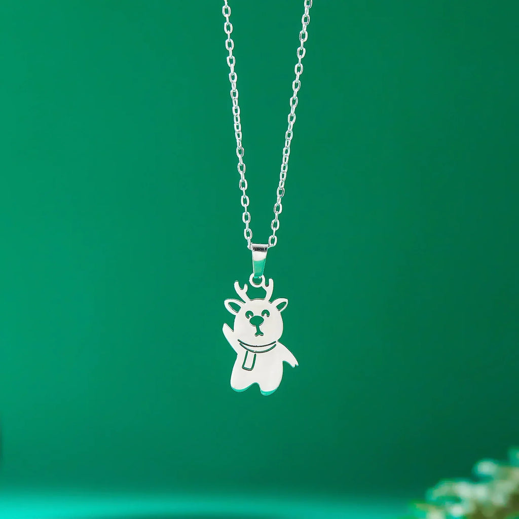 Collier avec Pendentif Hivernal bonhomme de neige argent