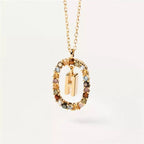 Collier avec pendentif ovale initiale h