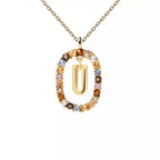 Collier avec pendentif ovale initiale u
