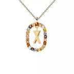 Collier avec pendentif ovale initiale x