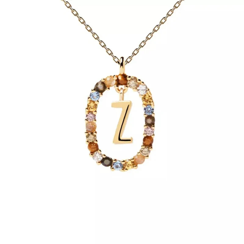 Collier avec pendentif ovale initiale z
