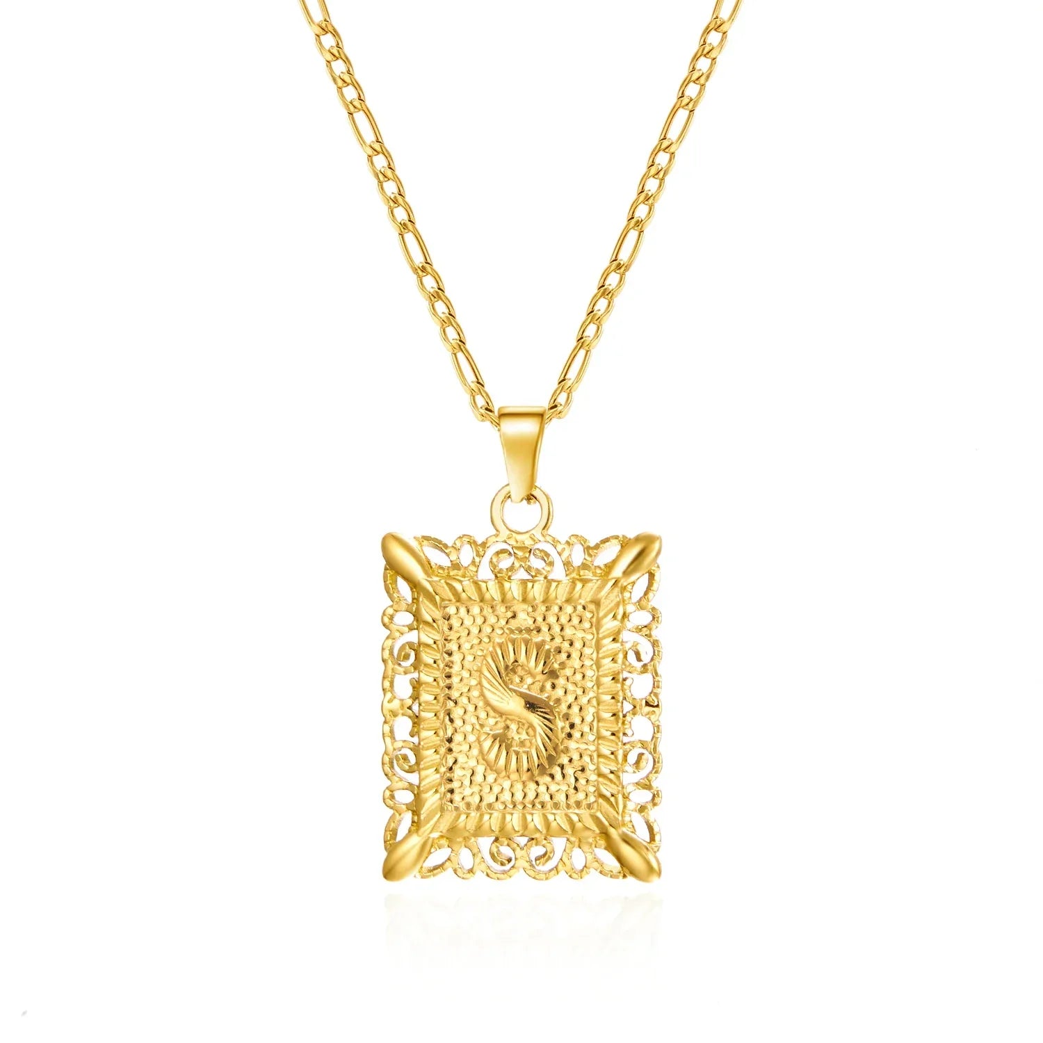 Collier avec pendentif rectangulaire initiale s