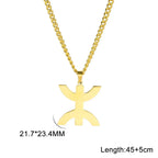 Collier avec pendentif symbolique berbère "yaz" arabe pour femme