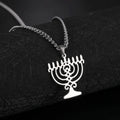 Collier avec pendentif symbolique juif Menorah