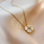Collier Ras de Cou avec Pendentif Trèfle à 4 Feuilles Porte Bonheur or