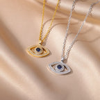 Collier Avec Pendentif Zircon Mauvais Oeil Bleu Turc argent