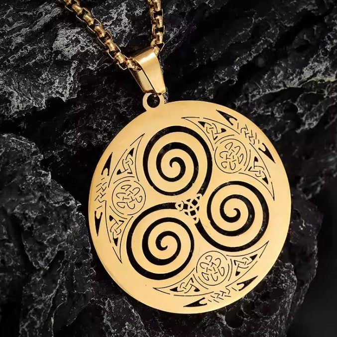Collier Celtique Pendentif Triskel Viking Homme Femme Nordique