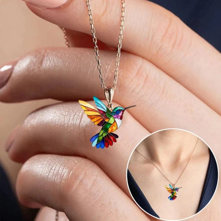 Collier Colibri Arc-en-Ciel